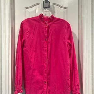 Jcrew soft fine pink corduroy blouse NWT